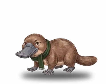 The platypus hopping and winking
