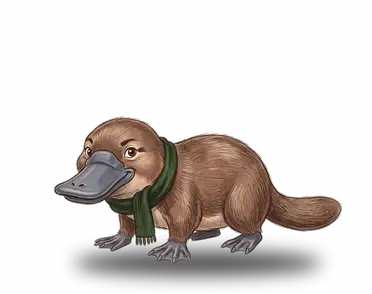 The A Little Random platypus, grinning